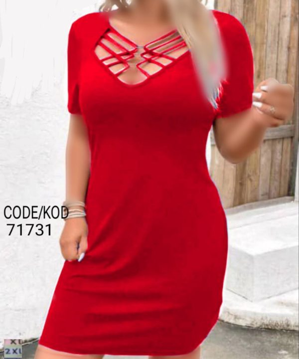 لباسخواب یقه باز یقه ضربدری قرمزبیگ سایز-71735- sexy lingerie- sexy nightgown- لباس خواب قرمزگره ای سایز بزرگ