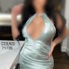 لباسخواب یقه باز یقه گره ای نقره ای بیگ سایز-71735- sexy lingerie- sexy nightgown- لباس خواب نقره ای گره ای سایز بزرگ