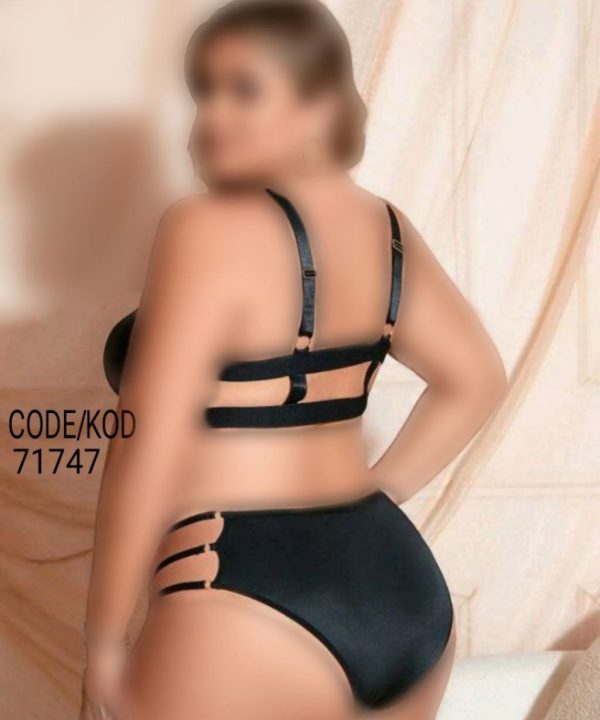 ست دوتکه شورت و سوتین مشکی سه بند بیگ سایز-لباسخواب زنانه سایز بزرگ دنیرا-71746- sexy bikini- sexy lingerie- night gown