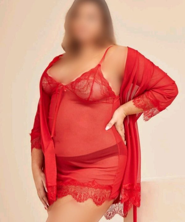ست روبدوشامبر و پیراهن دانتل قرمز بیگ سایز زنانه دنیرا-robdoshambr- nightgown- لباسخواب قرمز تور