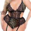 بادی فانتزی تور بیگ سایز-بادی پلنگی سایز بزرگ-لباسخواب دنیرا-71856-leopard lace lingerie- sexy body