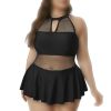 لباسخواب بیگ سایز توری مشکی-لباس خواب سایز بزرگ دامن دار-لباس دنیرا-71846-lece sexy lingerie