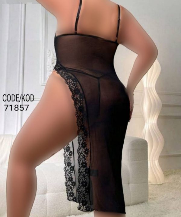 لباسخواب تور و گیپور بیگ سایز-لباس خواب توری بلند سایز بزرگ-لباس دنیرا-71857-lace long lingerie