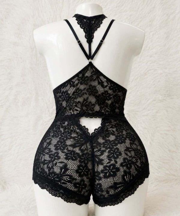 بادی سایز بزرگ لورا-لباسخواب تور-لباس خواب سایز بزرگ-81594-sexy black lace body lingerie women
