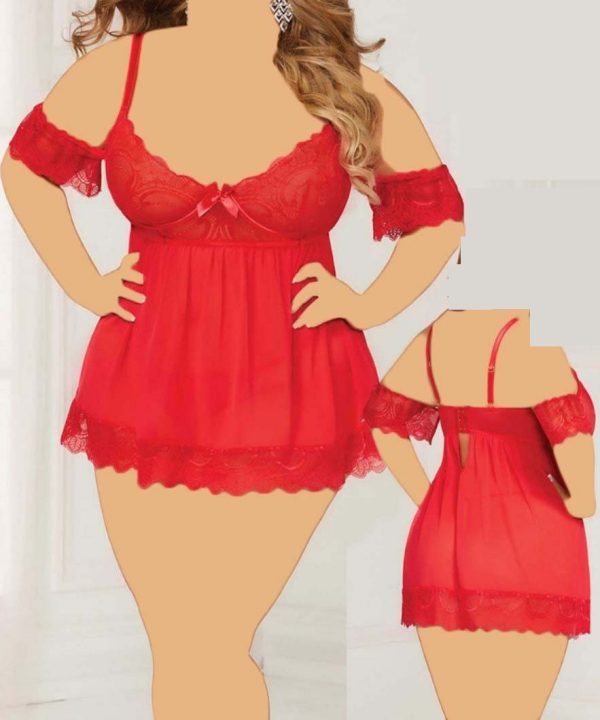 لباس خواب تور قرمز سایز بزرگ- لباس خواب سکسی توری- لباس خواب فانتزی سایز بزرگ-2013-sexy red lace lingerie