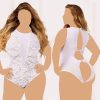 لباس خواب سکسی سایز بزرگ-لباس خواب فانتزی سایز بزرگ-لباس خواب تور سفید-2088-open crotch lingerie