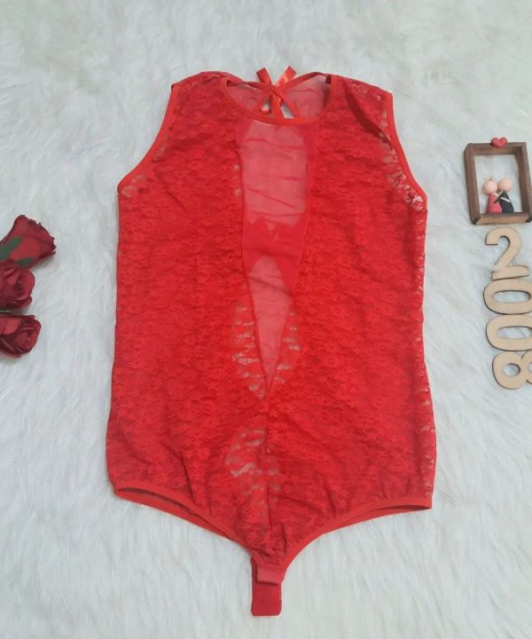 لباس خواب سکسی سایز بزرگ-لباس خواب فانتزی سایز بزرگ-لباس خواب تور قرمز-2088پشت باز-open crotch sexy lace lingerie
