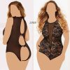لباس خواب سکسی سایز بزرگ-لباس خواب فانتزی سایز بزرگ-لباس خواب تور مشکی-2088-open crotch sexy lace lingerie