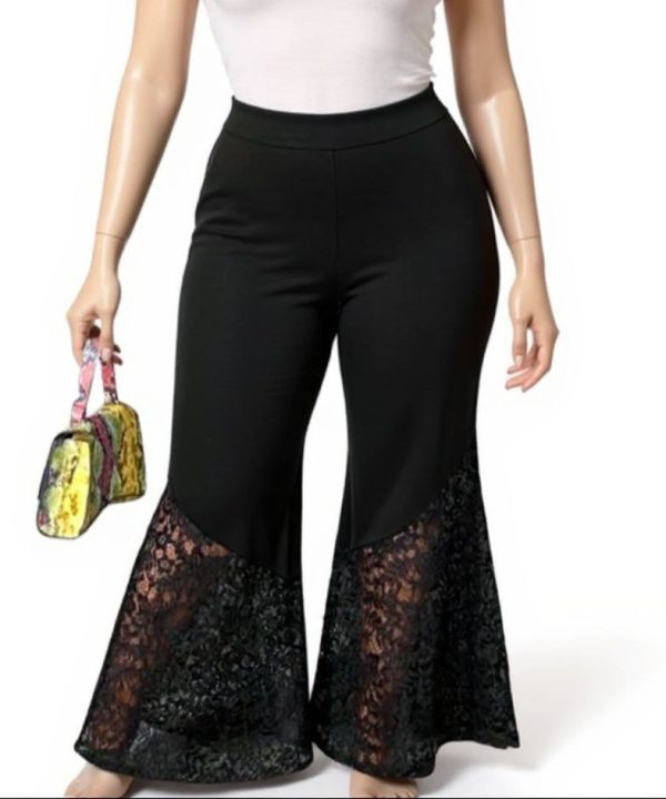 شلوار زنانه مشکی سایز بزرگ-شلوار بوت کات سایز بزرگ-شلوار مجلسی بیگ سایز-شلوار زنانه دنیرا-2213