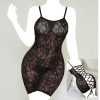 لباس خواب توری پشت باز-لباس خواب سایز بزرگ دنیرا-لباس خواب فانتزی-R1202-sexy lace black lingerie backless