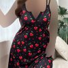 پیراهن راحتی طرح قلب گیلاسی سایز بزرگ-چیراهن زنانه سایز بزرگ دنیرا-لباس زنانه سایز بزرگ-25043