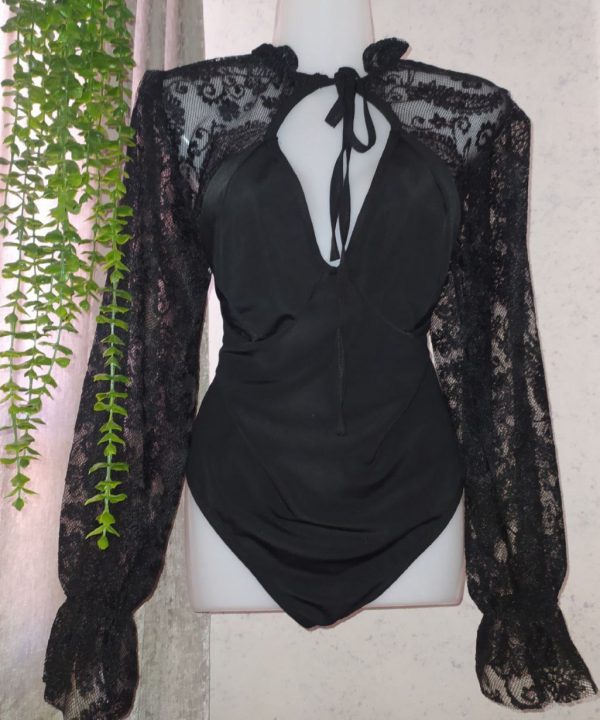 لباس خواب سایز بزرگ-بادی سایز بزرگ-لباس فانتزی بیگ سایز-لباس زنانه تور-sexy black lace body lingerie dress women-دنیرا
