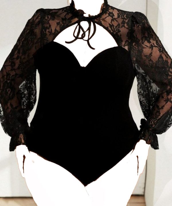 لباس خواب سایز بزرگ-بادی سایز بزرگ-لباس فانتزی بیگ سایز-لباس زنانه تور-sexy black lace body lingerie dress women-دنیرا