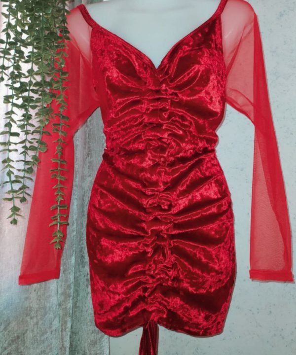 پیراهن زنانه سایز بزرگ-پیراهن ممخمل-پیراهن زنانه بلند-لباس دنیرا-sexy red dress women