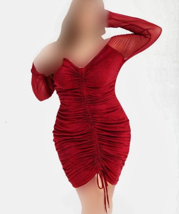 پیراهن زنانه سایز بزرگ-پیراهن ممخمل-پیراهن زنانه بلند-لباس دنیرا-sexy red dress women