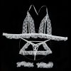 ست فانتزی عروس-5203-لباس خواب عروس-sexy white bridal lingerie women