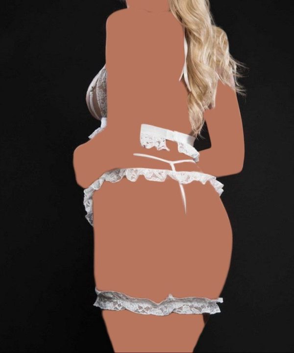 ست فانتزی عروس-5203-لباس خواب عروس-sexy white bridal lingerie women