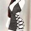 لباس فانتزی زنانه سکسی-پیراهن پارتی-لباس زنانه ضربدری-لیاس سکسی-1068-sexy dress women