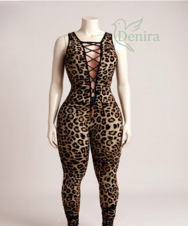 اورال فانتزی سایز بزرگ-لباس پلنگی سایز بزرگ-لباس پلنگی یکسره-sexy leopard overall lingerie women-81366