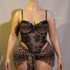 بادی پلنگی-بادی سایز بزرگ-لباسخواب سایز بزرگ-لباس سکسی سایز بزرگ-sexy chiffon body lingerie women-81372