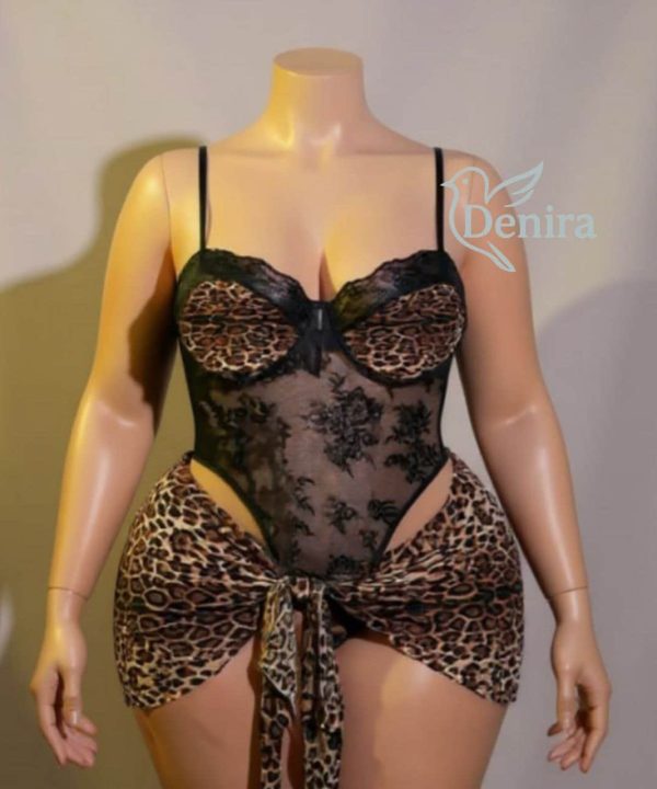بادی پلنگی-بادی سایز بزرگ-لباسخواب سایز بزرگ-لباس سکسی سایز بزرگ-sexy chiffon body lingerie women-81372