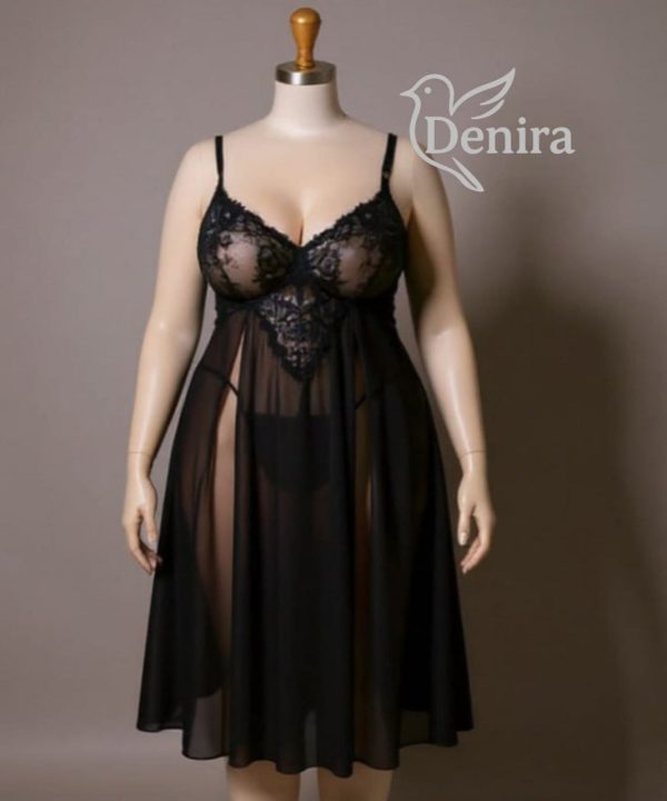 لباس خواب بلند-لباس خواب سایز بزرگ-لباسخواب تور-لباس خواب دنیرا-sexy black lace chiffon lingerie women