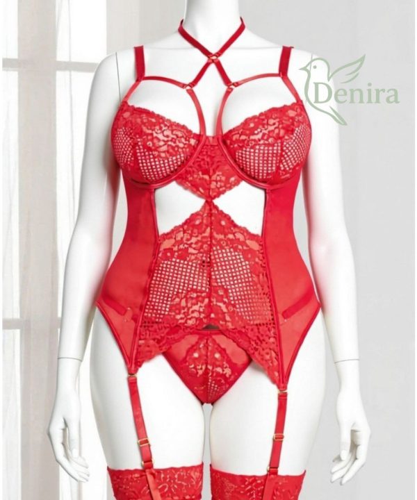 لباس خواب فانتزی سایز بزرگ-لباسخواب ترک-لباسخواب زنانه دنیرا-sexy red lace lingerie women