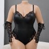 بادی سکسی چرم-دستکش گیپور-لباسخواب با دستکش-لباسخواب چرم-81473-sexy black body lingerie women