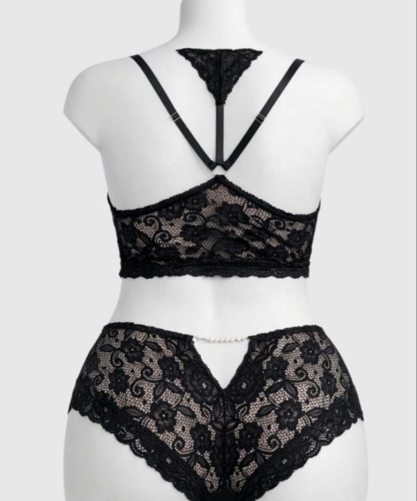 ست سوتین و شورت-لباس فانتزی سایز بزرگ-لباسخواب سایز بزرگ زنانه-81551-sexy black lace lingerie women
