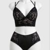 ست سوتین و شورت-لباس فانتزی سایز بزرگ-لباسخواب سایز بزرگ زنانه-81551-sexy black lace lingerie women