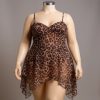 لباس خواب پلنگی-لباسخواب حریر-لباسخواب سایز بزرگ-لباسخواب تور-81496- sexy leopard lingerie women