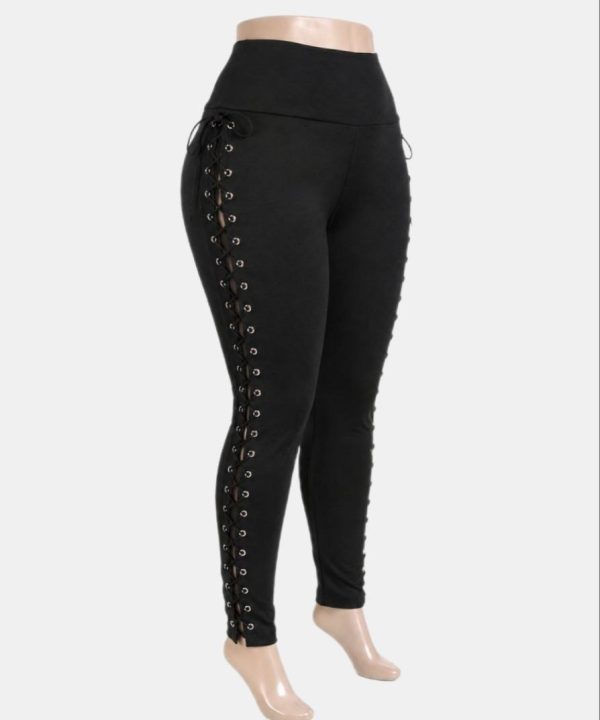 لگ بند دار سایز بزرگ-لگ سایز بزرگ-لگ فانتزی-لگ مجلسی-81558-plus-size legging black