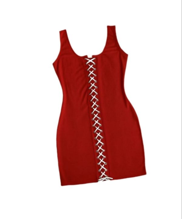 پیراهن راحتی سایز بزرگ-لباس راحتی زنانه سیز بزرگ-لباس فانتزی زنانه-81485-sexy red dress women