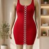 پیراهن راحتی سایز بزرگ-لباس راحتی زنانه سیز بزرگ-لباس فانتزی زنانه-81485-sexy red dress women
