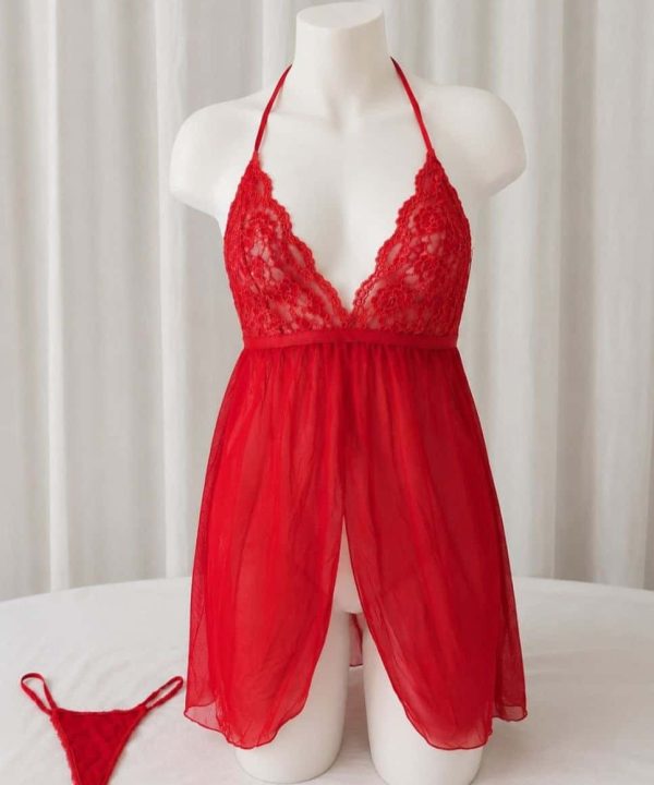 لباس خواب قرمز جلو باز-لباسخواب تور-لباسخواب جلوباز-لباسخواب فانتزی-sexy red lingerie women