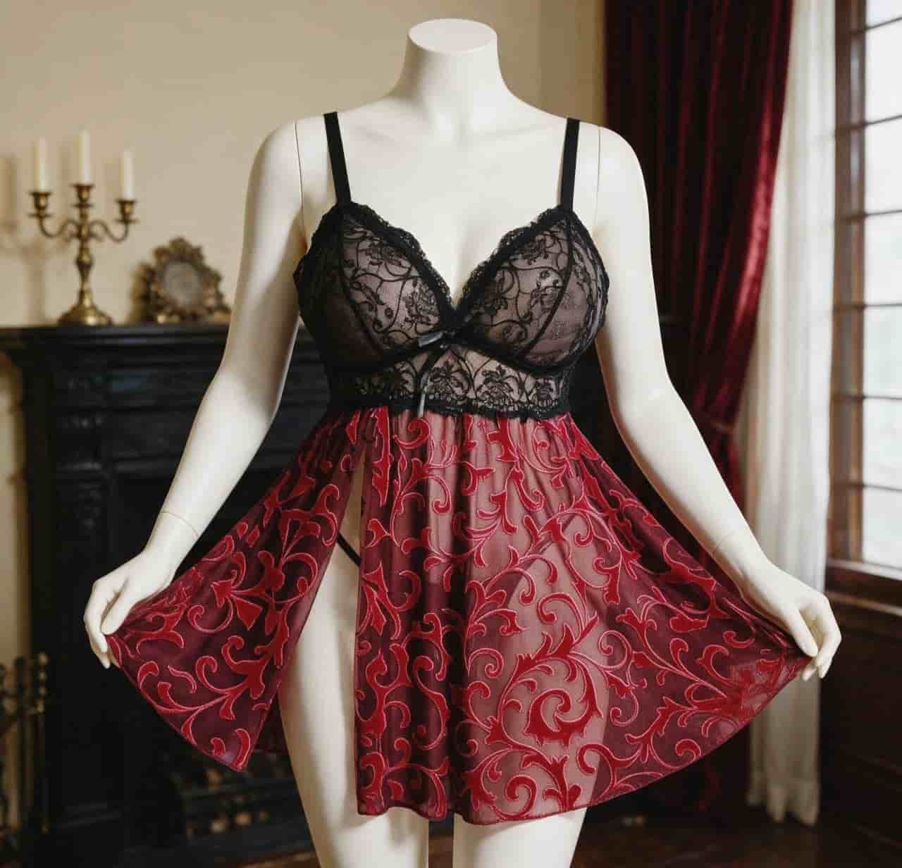 لباسخواب زنانه دنیرا-لباسخواب سایز بزرگ-لباسخواب فانتزی-لباس چاکدار-81584-sexy plus lingerie women
