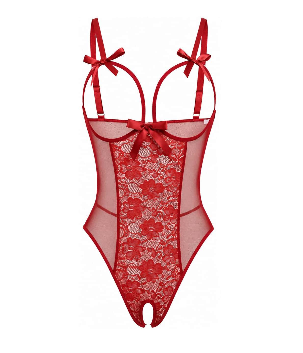 sexy lace red lingerie women couples and open crotch-بادی سکسی- لباسخواب تور باز-بادی فانتزی فاق باز و سینه باز