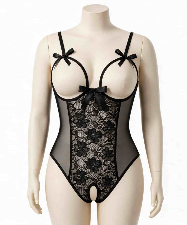 sexy lace red lingerie women couples and open crotch-بادی سکسی- لباسخواب تور باز-بادی فانتزی فاق باز و سینه باز