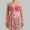 لباسخواب سایز بزرگ-لباس زنانه فانتزی-لباسخواب گلی-لباس صورتی-81659-flowered pattern dress women