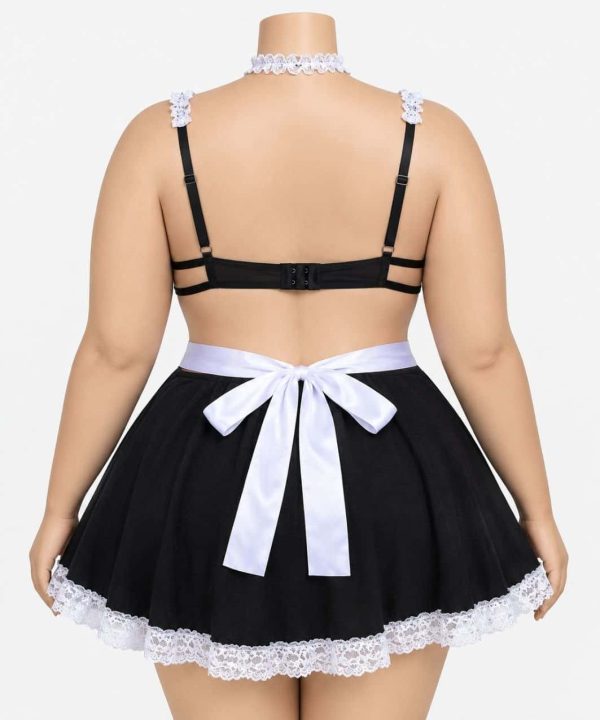 کاستوم خدمتکاری دلبر-کاستوم-لباسخواب-لباس سکسی-لباسخواب سایز بزرگ-costume maid lingerie black and white-81661